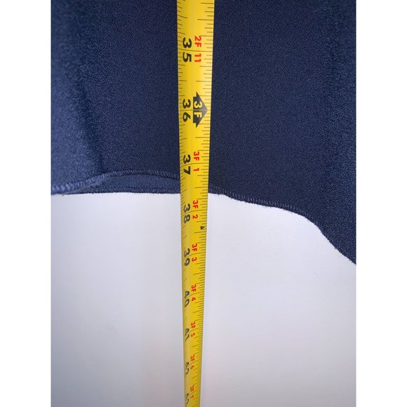 New Vince Camuto Dress Womens 12 Navy Buttoned Cowl Neck Flare Cuff Long Sleeve - Picture 11 of 11